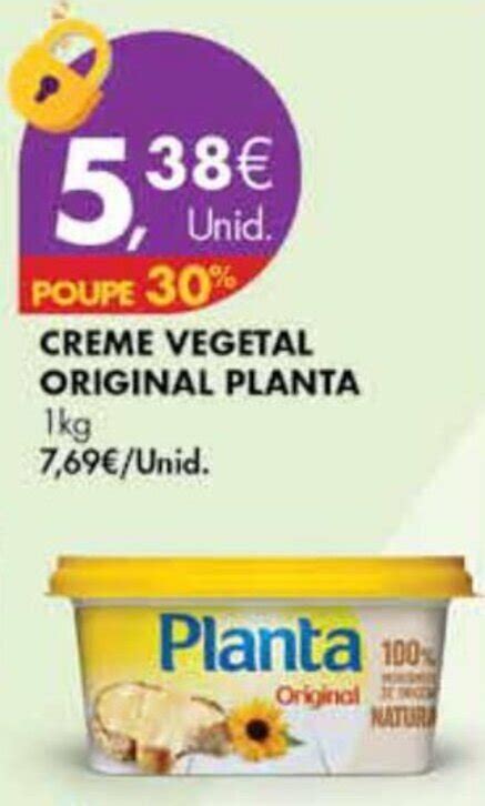 Promoção Creme Vegetal Original Planta 1kg em Pingo Doce