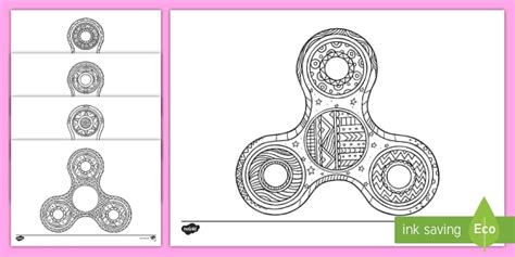 Fidget Spinner Mindfulness Colouring Pages Twinkl