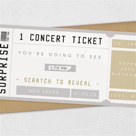 Surprise Concert Ticket Scratch Card Custom Gig Ticket Etsy Uk