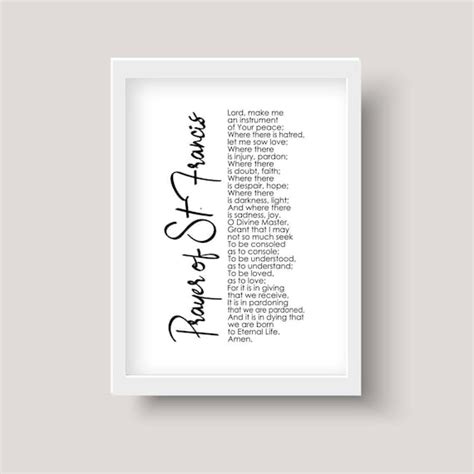 Prayer Of St Francis Printable St Francis Prayer Printable Etsy