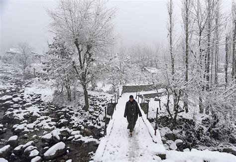 Fresh Snowfall Rain In Kashmir Mercury Dips Across Valley Kashmir