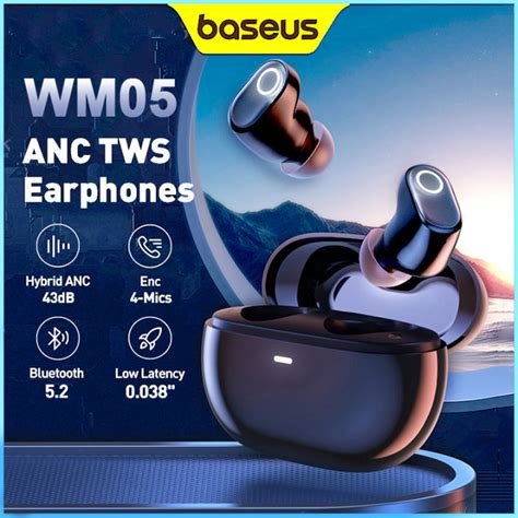 Baseus WM05 True Wireless Earphones Bluetooth 5 2 Earbuds 4 Mics ENC