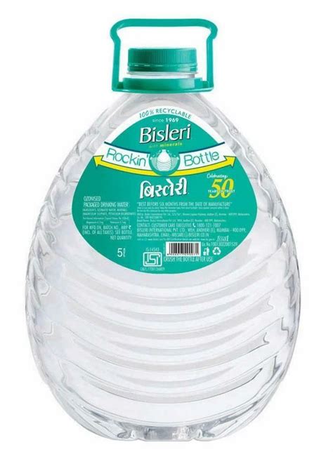 Bottles 5L Bisleri Mineral Water Jar Size 6 Inch Height At 70 Jar