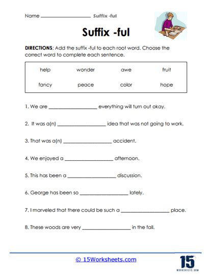 Suffix Ful Worksheets 15