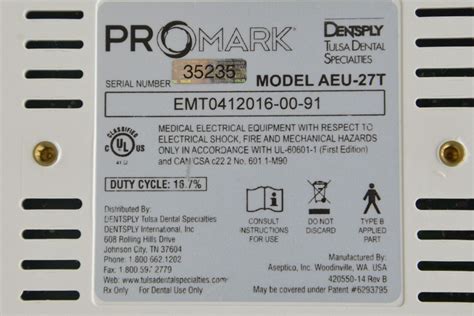 Used Promark Dentsply Aeu T Dental Endodontic Rotary Motor Console