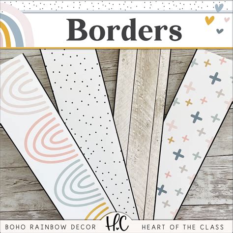 Boho Rainbow Printable Borders – Heart of the Class