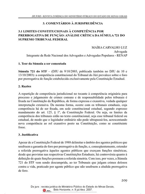 PDF LIMITES CONSTITUCIONAIS À COMPETÊNCIA POR PRERROGATIVA DE FUNÇÃO