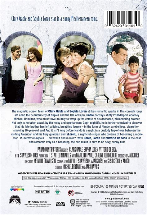 It Started In Naples DVD Clark Gable Sophia Loren Vittorio De Sica