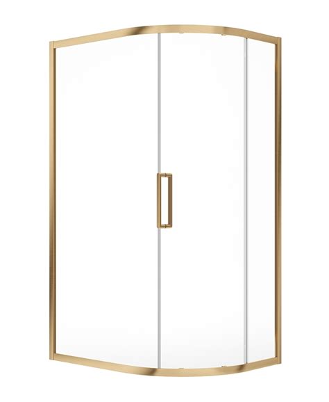 Aspect 8mm Single Door Offset Quadrant 1200x800mm Gold