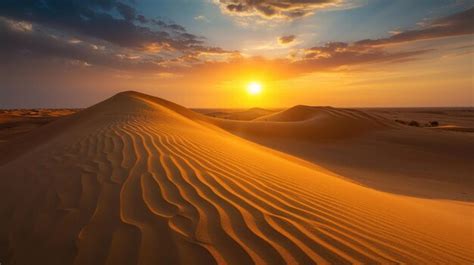 Le Tonalit Dorate Di Un Tramonto Nel Deserto Proiettano Una Calda Luce