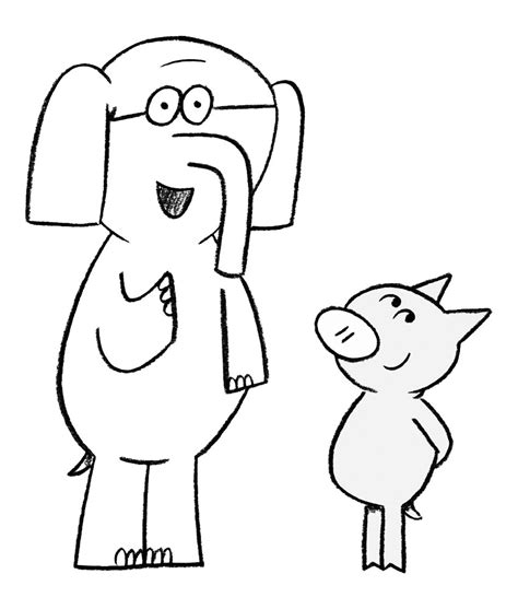 Elephant And Piggie Coloring Sheet