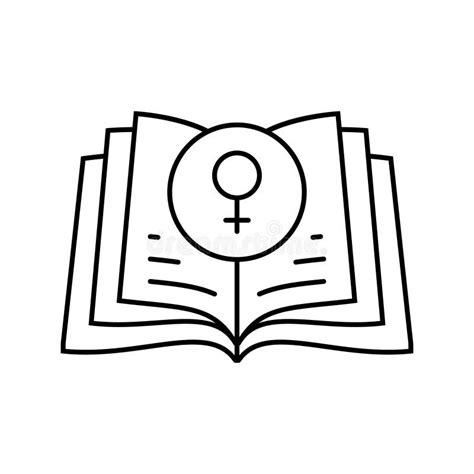 Feminist Literature Feminism Woman Line Icon Vector Illustration Stock