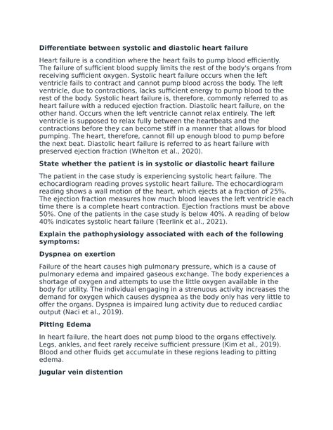 Differentiate Between Systolic And Diastolic Heart Failure Week 2