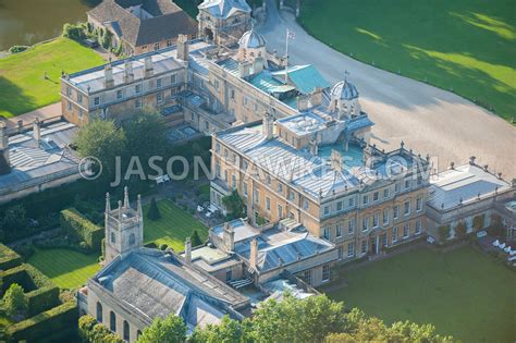 Aerial View. Badminton House, aerial view. . Jason Hawkes