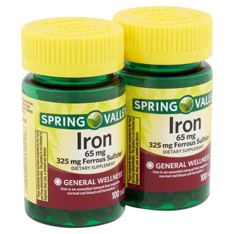 Spring Valley Iron Tablets Mg Count Pack Walmart