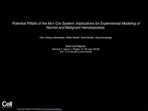 Potential Pitfalls Of The Mx Cre System Implications For Experimental