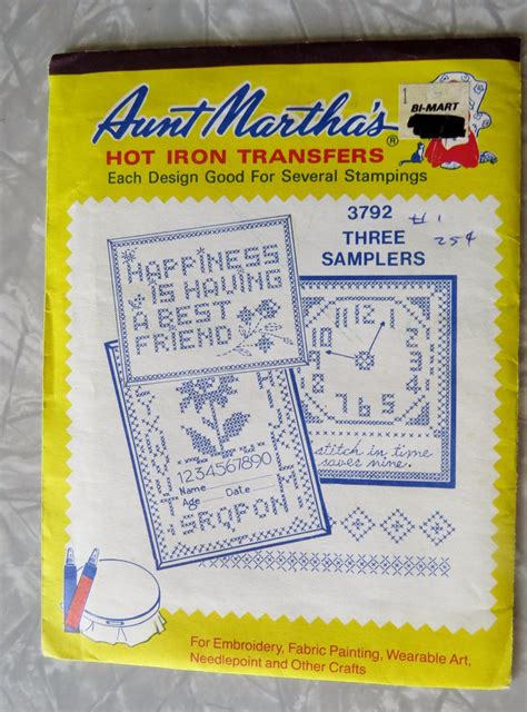 Original Aunt Martha S Hot Iron Transfers Embroidery Patterns U Pick 3792 Three Samplers Or