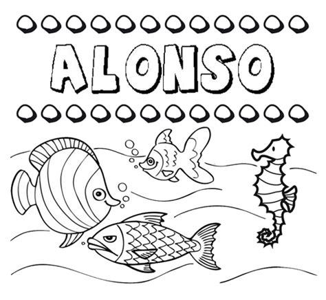 Dibujos De Los Nombres Nombre Alonso Para Pintar Colorear E Imprimir