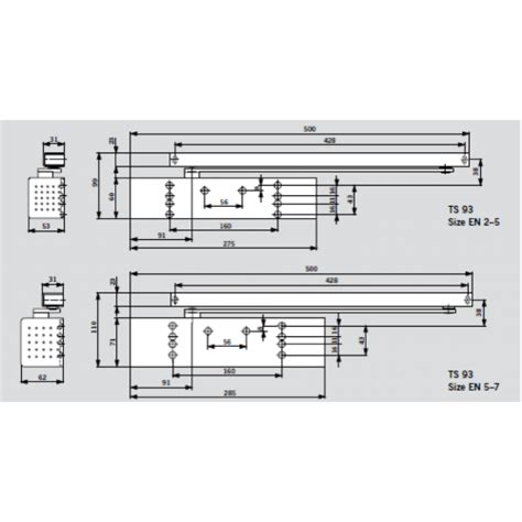 Cam Action Exposed Door Closer Dormakaba Ts93b Size En 2 5 In