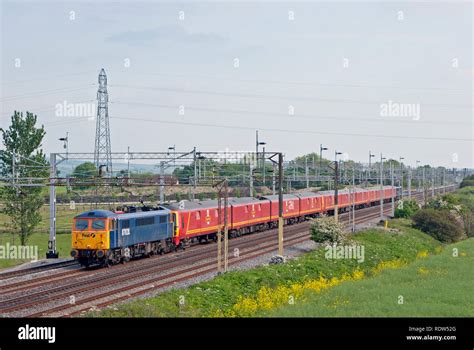 A pair of class 87 electric locomotives numbers 87028 and 87022 top and ...