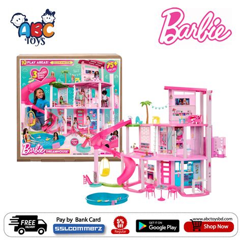 Barbie HMX10 Dreamhouse Pool Party Playset (75+ Pieces) - Abc Toys