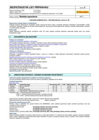 Palinal Bezpecnostni List 077xxx PDF