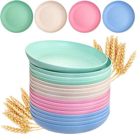 Amazon Supernal 16pcs 10 Wheat Straw Plates Deep Dinner Plates