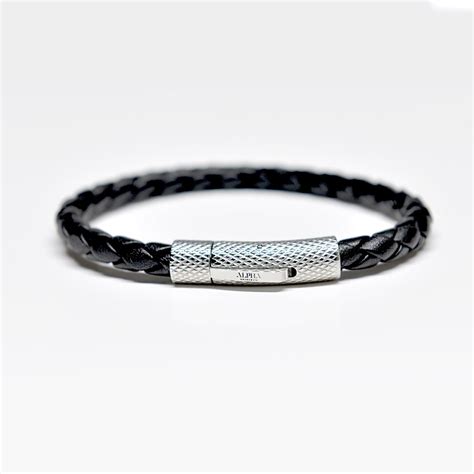 Mens black leather bracelet | mens leather bracelets UK | leather and ...