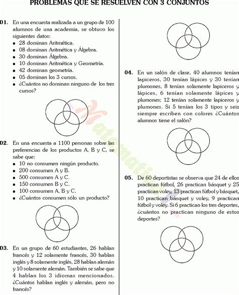 Teoria De Conjuntos Diagramas De Venn Ejercicios Resueltos D