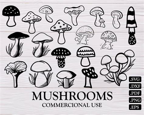 Mushrooms Svg Mushroom Svg Mushroom Clipart Mushrooms Dxf Mushroom