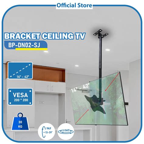 Jual Bracket Braket Tv Gantung Plafon Ceiling Inch Swivel