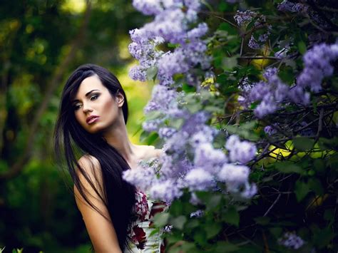 Brunette Model Girl Photo Background Wallpaper Preview Wallpaper