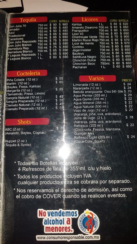 Menu At La Choperia San Francisco Pub Bar Puebla City Cjon De La