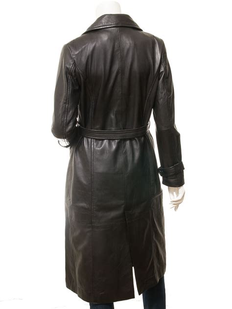 Women S Black Leather Trench Coat Eoline Women Caine