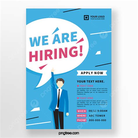 Blue Creative Hand Drawn Recruitment Poster Template Download On Pngtree