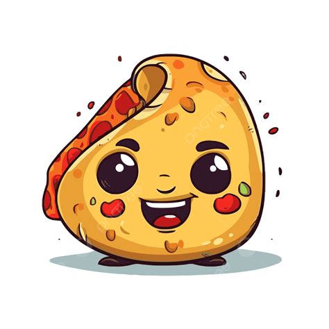 Calzone Clipart Karakter Pizza Lucu Yang Ditarik Kartun Vektor Calzone