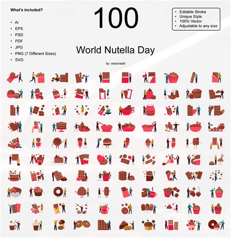 World Nutella Day Illustration Pack - 100 Free Download Food & Drink ...