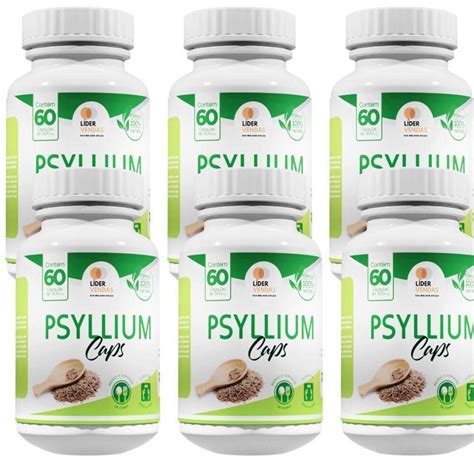 Psyllium 60 Caps 500 Mg De Medidas Kit 6 No Shoptime