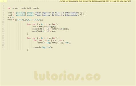 Arrays Javascript Intercambiar Filas Matriz Tutorias Co