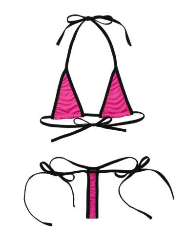 Sexy Women S Micro Bikini Swimsuit Set Bra Top G String Lingerie Underwear Ebay