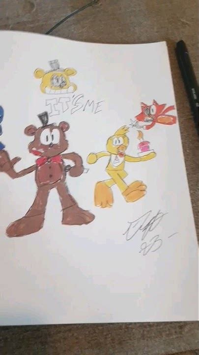 Drawing Fnaf 1 Gang In My Toon Style Youtube