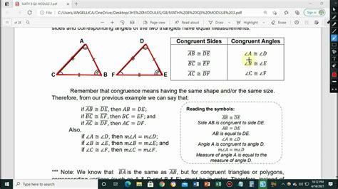 Math 8 Quarter 3 Module 3 Solving Corresponding Parts Of Congruent