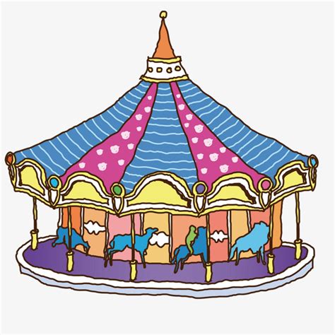 Cute Carousel Lovely Carousel Cartoon Png And Vector For Free Download