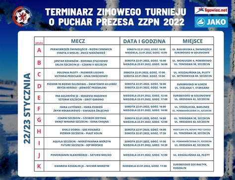 Terminarz I Kolejki Zimowego Turnieju O Puchar Prezesa ZZPN