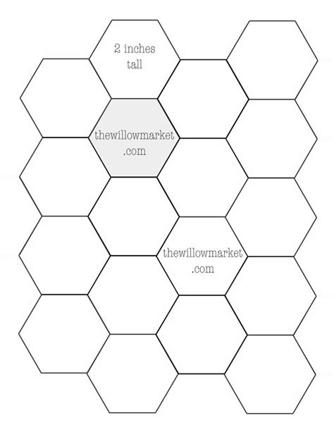 Hexagon Templates For Sewing A Hexie Quilt Inch Inch And