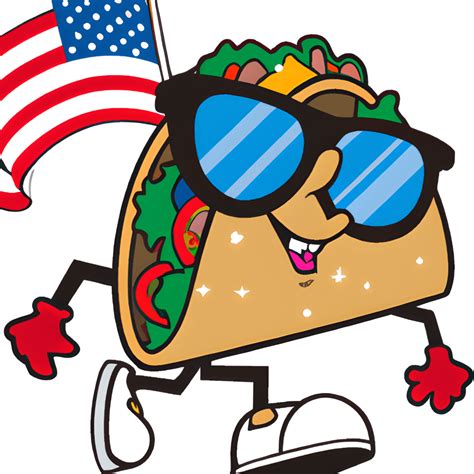 Taco Wearing Sunglasses And Flying An American Flag Creative Fabrica