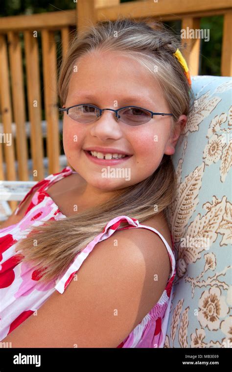 Smiling Blonde Girl Stock Photo Alamy