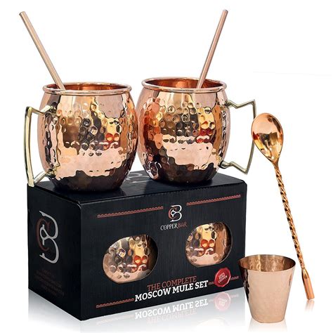 Copper Bar Moscow Mule Copper Mugs Set Of Handcrafted Pure