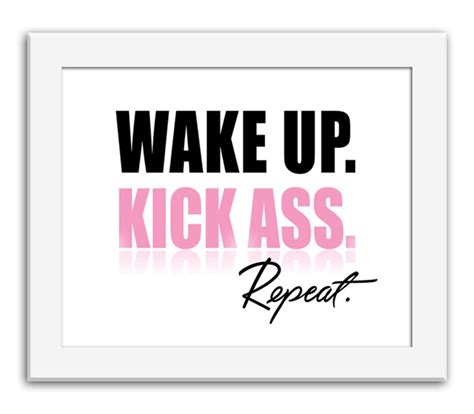 Wake Up Kick Ass Repeat Digital Download 8x10 Landscape Etsy