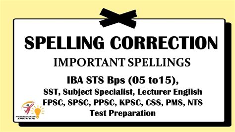 Spelling Correction Mcqs English Mcqs For Sst Words Css Fpsc Spsc